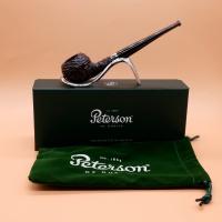 Peterson Junior Rusticated Squat Rhodesian Nickel Mounted Fishtail Pipe (PE2619)
