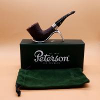 Peterson Sherlock Holmes Mycroft Sandblast Silver Mounted P Lip Pipe (PE2624)