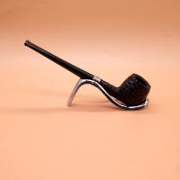 Peterson Junior Rusticated Straight Apple Nickel Mounted Fishtail Pipe (PE2630)