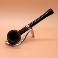 Peterson Junior Rusticated Rhodesian Nickel Mounted Fishtail Pipe (PE2631)