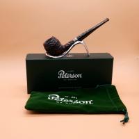 Peterson Junior Rusticated Rhodesian Nickel Mounted Fishtail Pipe (PE2631)