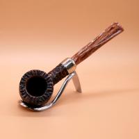 Peterson Derry Rustic 606 Nickel Mounted 9mm Filter Fishtail Pipe (PE2635)