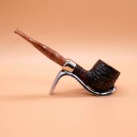 Peterson Derry Rustic 606 Nickel Mounted 9mm Filter Fishtail Pipe (PE2635)