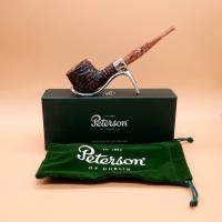 Peterson Derry Rustic 606 Nickel Mounted 9mm Filter Fishtail Pipe (PE2635)