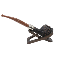 Peterson Derry Rustic 406 Nickel Mounted 9mm Fishtail Pipe (PE2664)