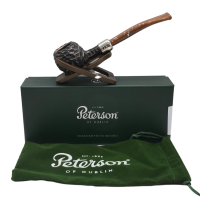 Peterson Derry Rustic 406 Nickel Mounted 9mm Fishtail Pipe (PE2664)