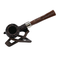Peterson Derry Rustic 06 Nickel Mounted 9mm Filter Fishtail Pipe (PE2671)