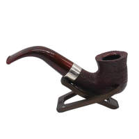 Peterson Irish Harp 05 Sandblast Cumberland Bent Silver Mounted Fishtail Pipe (PE2698)