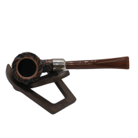 Peterson Derry Rustic 701 Nickel Mounted 9mm Filter Fishtail Pipe (PE2699)