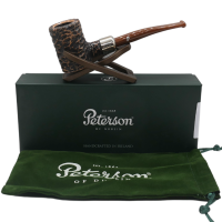 Peterson Derry Rustic 701 Nickel Mounted 9mm Filter Fishtail Pipe (PE2699)