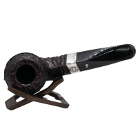 Peterson Sherlock Holmes Squire Rustic Silver Mounted P Lip Pipe (PE2737)