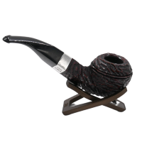 Peterson Sherlock Holmes Squire Rustic Silver Mounted P Lip Pipe (PE2737)