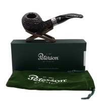 Peterson Sherlock Holmes Squire Rustic Silver Mounted P Lip Pipe (PE2737)
