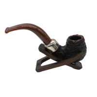 Peterson Derry Rustic 230 Nickel Mounted 9mm Filter Fishtail Pipe (PE2776)