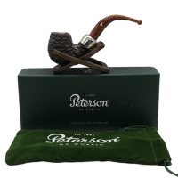 Peterson Derry Rustic 230 Nickel Mounted 9mm Filter Fishtail Pipe (PE2776)