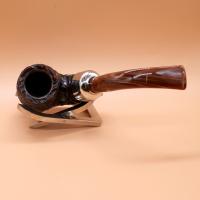 Peterson Derry Rustic X220 Nickel Mounted 9mm Filter Fishtail Pipe (PE2833)