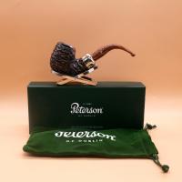Peterson Derry Rustic X220 Nickel Mounted 9mm Filter Fishtail Pipe (PE2833)