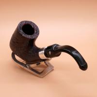 Peterson Pub Sandblasted Silver Mounted Bent P Lip Pipe (PE2862)