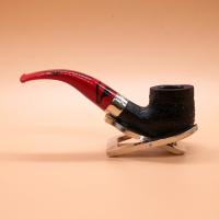 Peterson Dracula 01 Sandblasted Ebony Nickel Mounted 9mm Fishtail Pipe (PE2876)