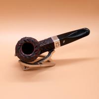 Peterson Sherlock Holmes Baker Street Rustic Silver Mounted P Lip Pipe (PE2884)