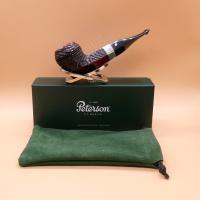 Peterson Sherlock Holmes Baker Street Rustic Silver Mounted P Lip Pipe (PE2884)
