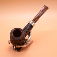 Peterson Derry Rustic 106 Nickel Mounted 9mm Filter Fishtail Pipe (PE2919)