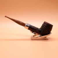 Peterson Derry Rustic 106 Nickel Mounted 9mm Filter Fishtail Pipe (PE2919)