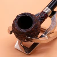 Peterson Junior Canted Apple Rusticated Nickel Mounted Fishtail Pipe (PE2925)