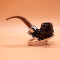 Peterson Derry Rustic 221 Nickel Mounted 9mm Filter Coffee Fishtail Pipe (PE2942)