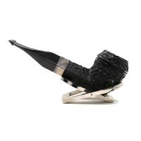 Peterson Sherlock Holmes Baker Street Rustic Silver Mounted P Lip Pipe (PE2993)