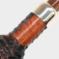 Peterson Derry Rustic 606 Nickel Mounted 9mm Filter Fishtail Pipe (PE3062)