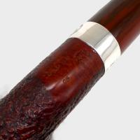 Peterson Irish Harp 05 Sandblast Cumberland Bent Silver Mounted Fishtail Pipe (PE3123)