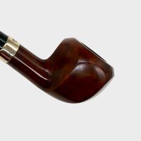 Peterson Churchwarden Smooth Panelled Acorn Nickel Mounted Fishtail Pipe (PE3151)