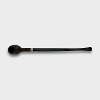 Peterson Churchwarden Rustic D24 Nickel Mounted Fishtail Pipe (PE3152)