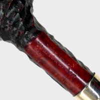 Peterson Churchwarden Rustic D24 Nickel Mounted Fishtail Pipe (PE3152)