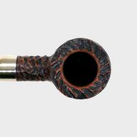 Peterson Derry Rustic 606 Nickel Mounted 9mm Filter Fishtail Pipe (PE3159)