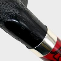 Peterson Dracula 01 Sandblasted Ebony Nickel Mounted 9mm Fishtail Pipe (PE3182)