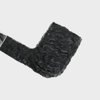 Peterson Dracula 444 Rusticated Ebony Nickel Mounted Fishtail Pipe (PE3188)
