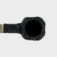 Peterson Dracula 444 Rusticated Ebony Nickel Mounted Fishtail Pipe (PE3188)