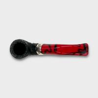 Peterson Dracula 230 Rusticated Ebony Nickel Mounted Fishtail Pipe (PE3196)