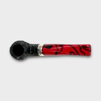 Peterson Dracula XL90 Rusticated Ebony Nickel Mounted Fishtail Pipe (PE3197)