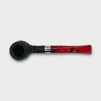 Peterson Dracula 608 Rusticated Ebony Nickel Mounted Fishtail Pipe (PE3222)
