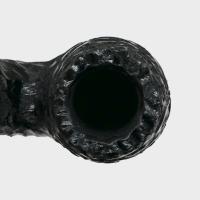 Peterson Dracula 230 Rusticated Ebony Nickel Mounted Fishtail Pipe (PE3240)