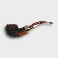 Peterson Derry Rustic 80s Nickel Mounted 9mm Filter Fishtail Pipe (PE3256)