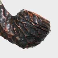 Peterson Derry Rustic 80s Nickel Mounted 9mm Filter Fishtail Pipe (PE3256)