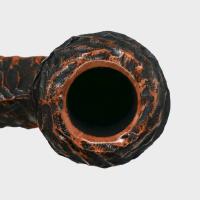 Peterson Derry Rustic 80s Nickel Mounted 9mm Filter Fishtail Pipe (PE3256)