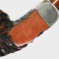 Peterson Derry Rustic 80s Nickel Mounted 9mm Filter Fishtail Pipe (PE3256)