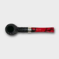Peterson Dracula 6 Rusticated Ebony Nickel Mounted Fishtail Pipe (PE3258)