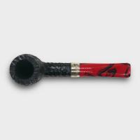 Peterson Dracula 107 Rusticated Ebony Nickel Mounted Fishtail Pipe (PE3291)