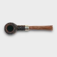 Peterson Derry Rustic 606 Nickel Mounted 9mm Filter Fishtail Pipe (PE3304)